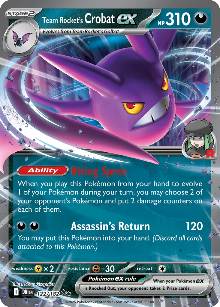 sv10-122 Team Rocket's Crobat ex 122/182 Double rare