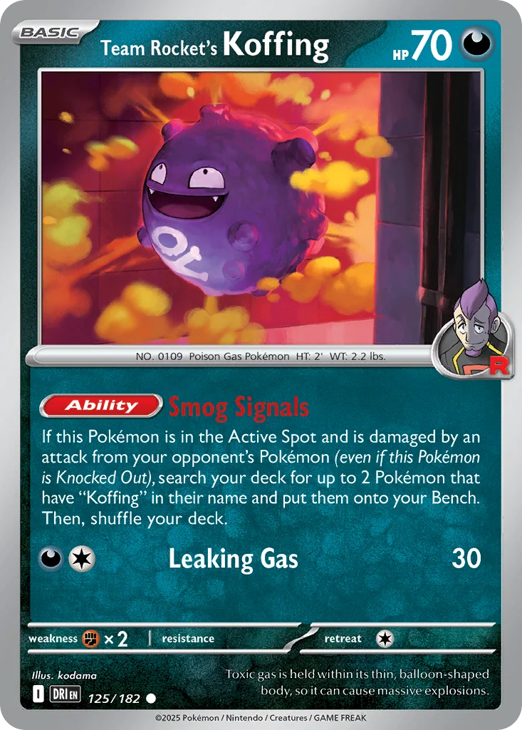 sv10-125 Team Rocket's Koffing 125/182 Common