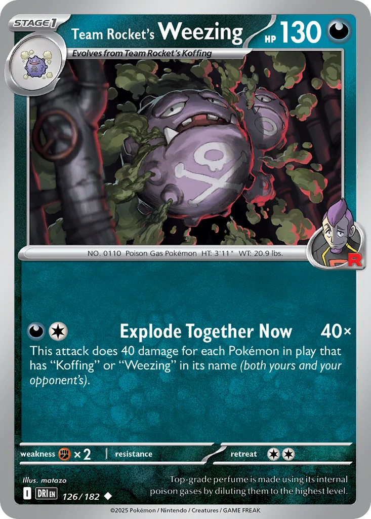 sv10-126 Team Rocket's Weezing 126/182 Uncommon