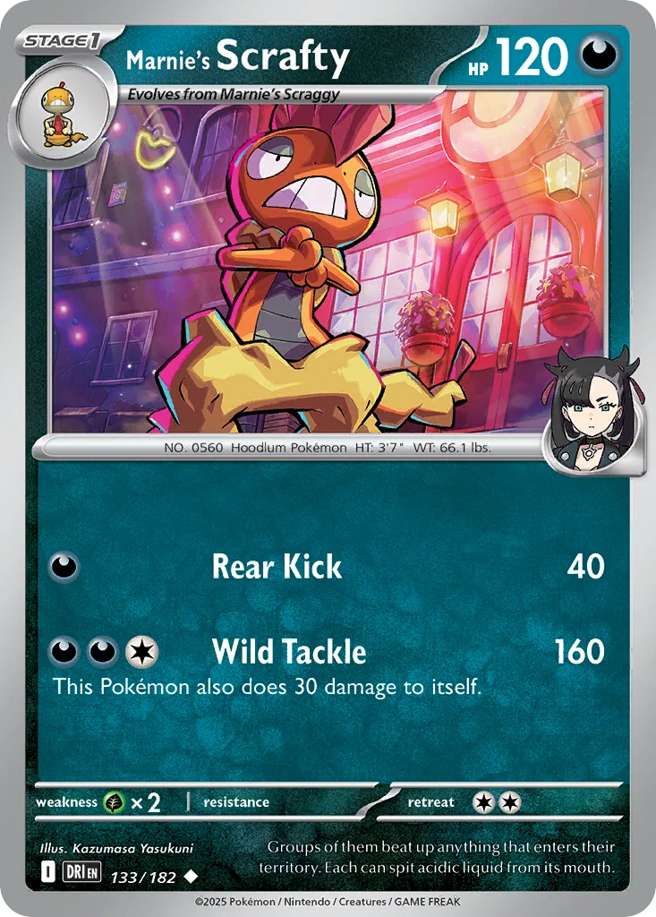 sv10-133 Marnie's Scrafty 133/182 Uncommon