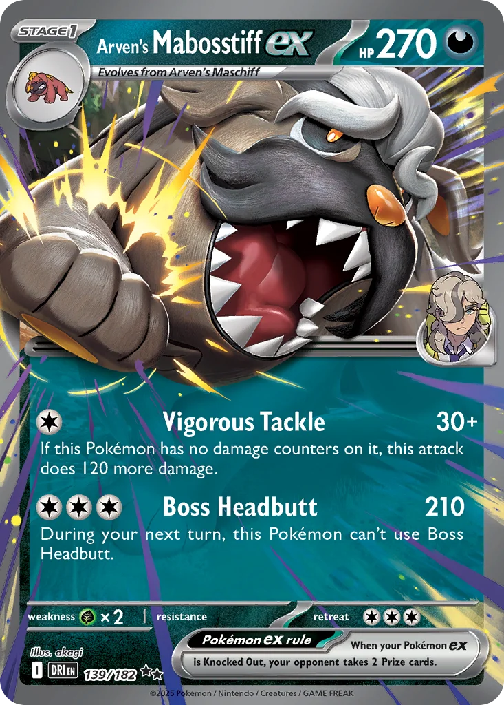 sv10-139 Arven's Mabosstiff ex 139/182 Double rare