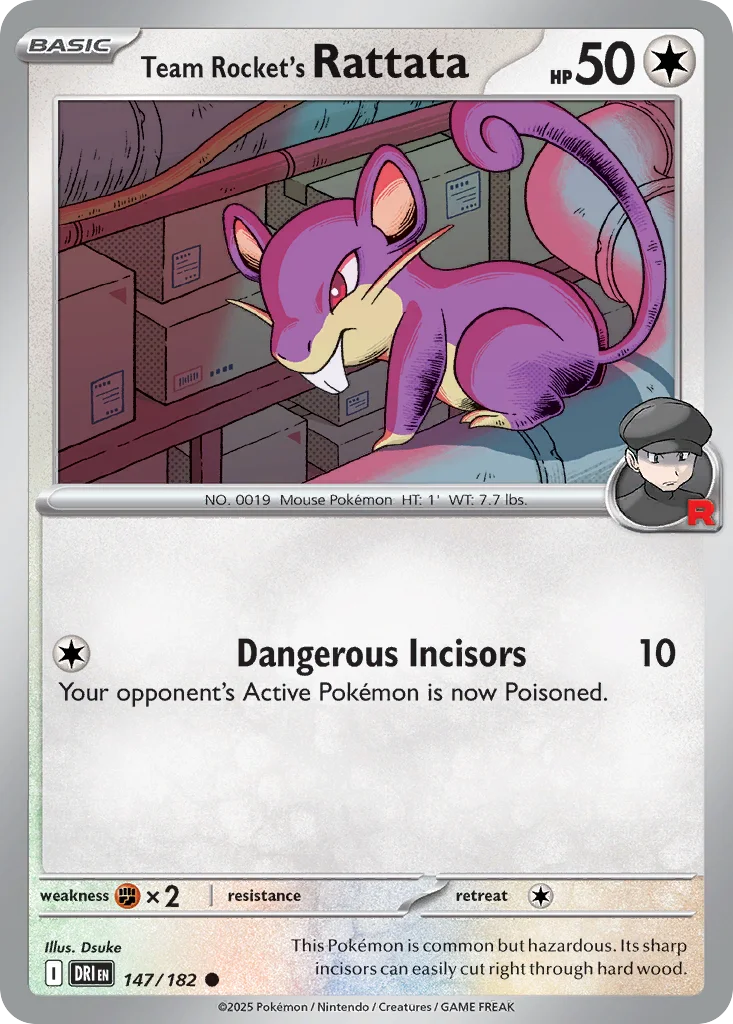 sv10-147 Team Rocket's Rattata 147/182 Common