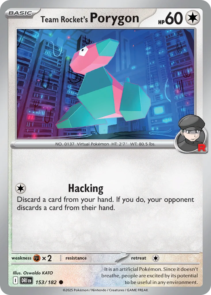 sv10-153 Team Rocket's Porygon 153/182 Common