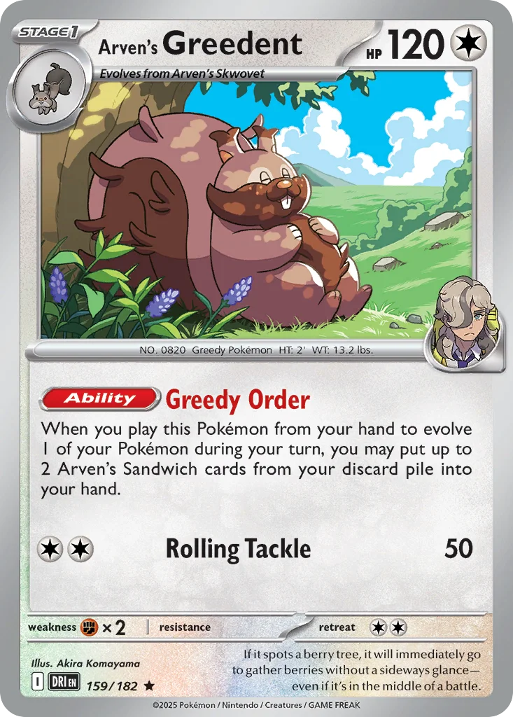 sv10-159 Arven's Greedent 159/182 Rare