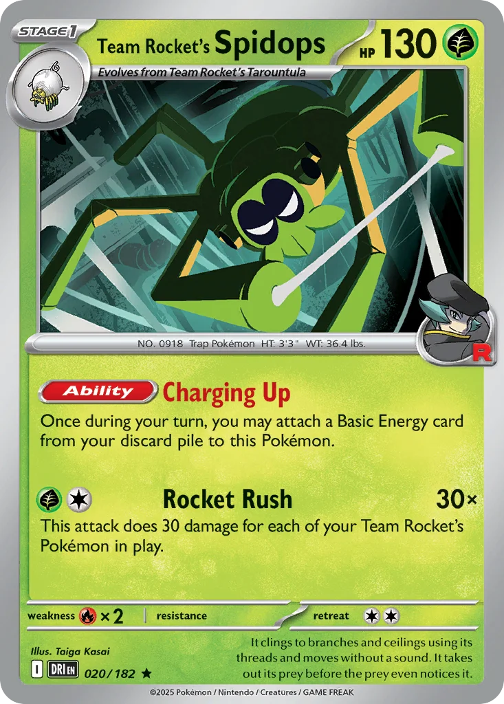 Team Rocket's Spidops 020/182 Rare