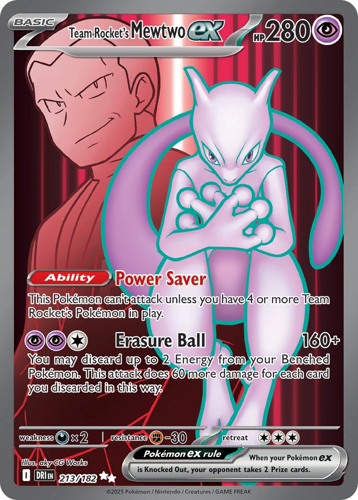 Team Rocket's Mewtwo ex 213/182 Ultra rare