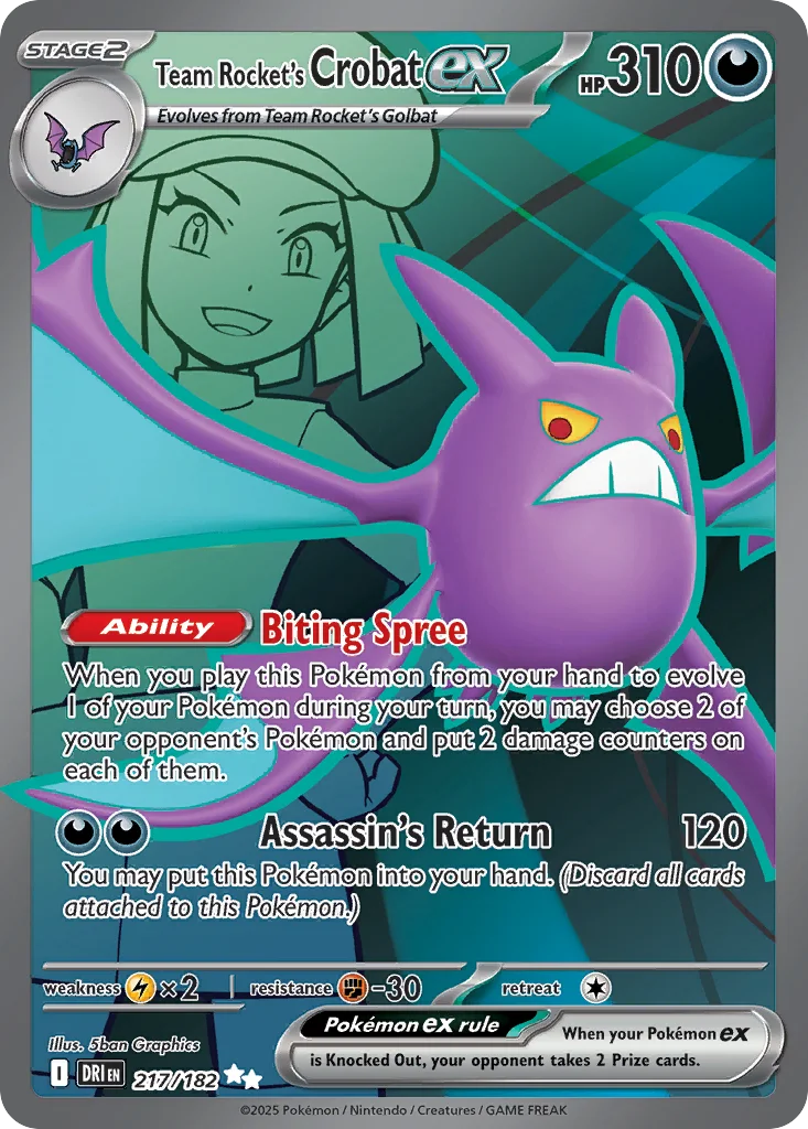Team Rocket's Crobat ex 217/182 Ultra rare