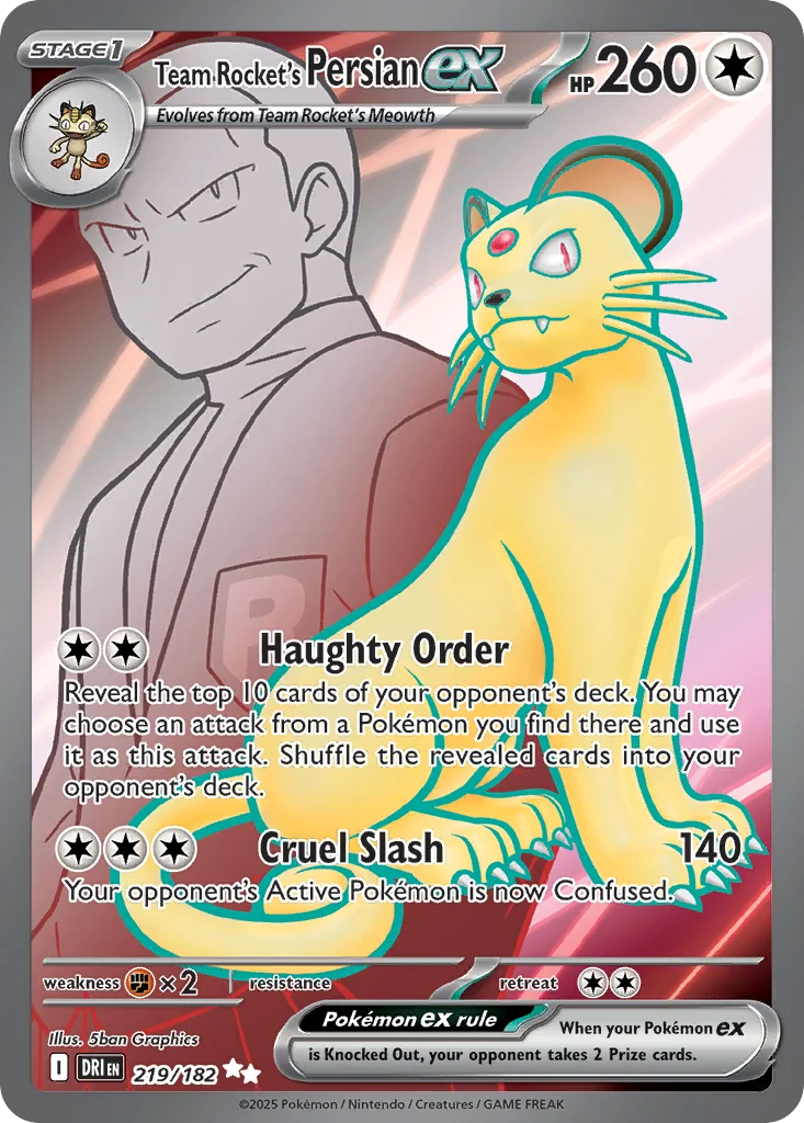 Team Rocket's Persian ex 219/182 Ultra rare