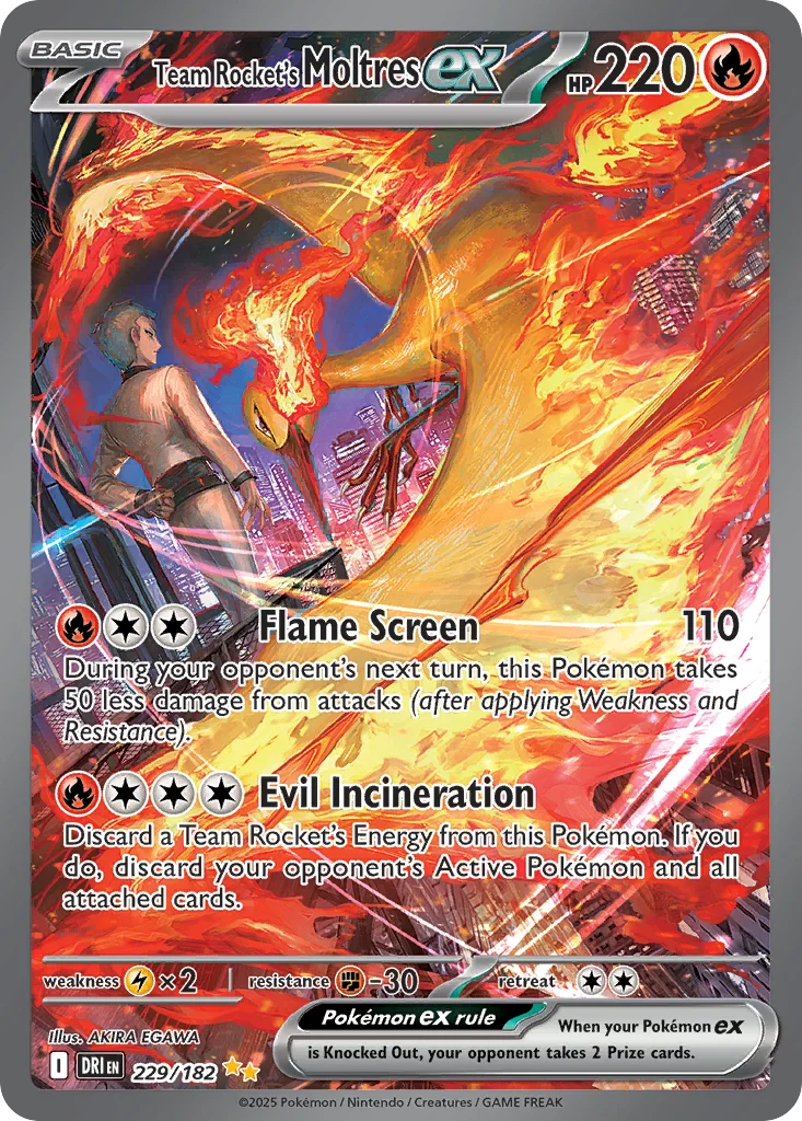Team Rocket's Moltres ex 229/182 Special illustration rare