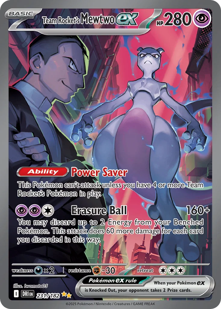 Team Rocket's Mewtwo ex 231/182 Special illustration rare