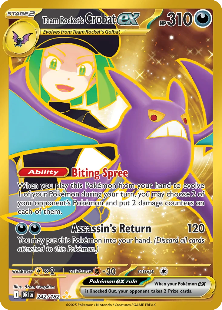 Team Rocket's Crobat ex 242/182 Hyper rare