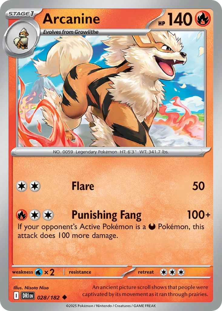 sv10-28 Arcanine 028/182 Uncommon
