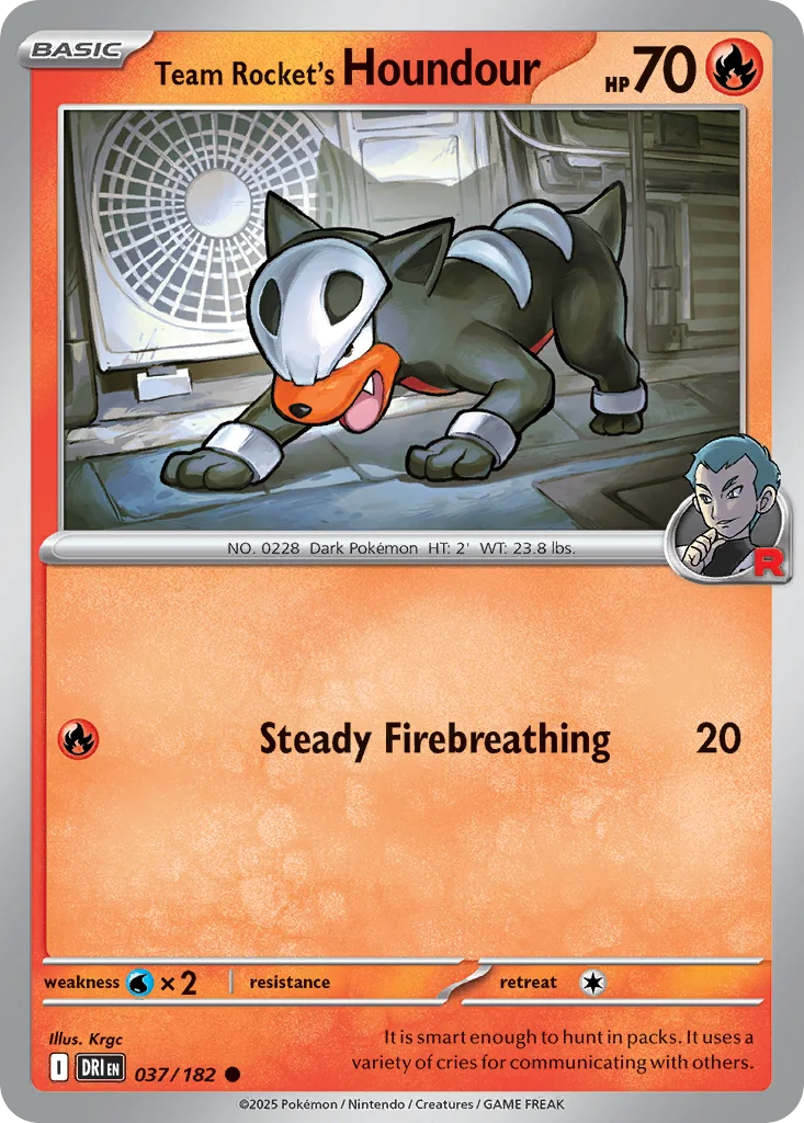 sv10-37 Team Rocket's Houndour 037/182 Common