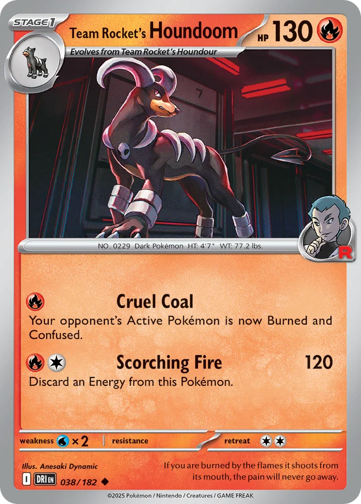 sv10-38 Team Rocket's Houndoom 038/182 Uncommon