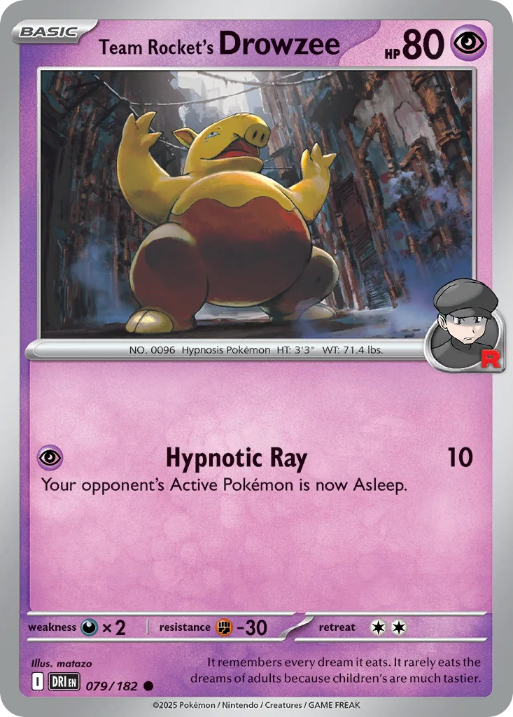 Team Rocket's Drowzee 079/182 Common