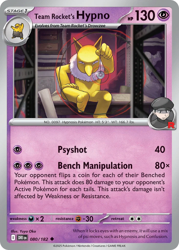 Team Rocket's Hypno 080/182 Uncommon