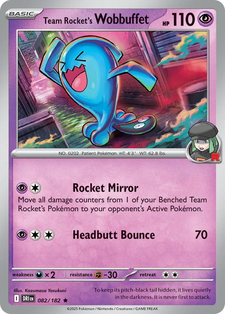 Team Rocket's Wobbuffet 082/182 Rare