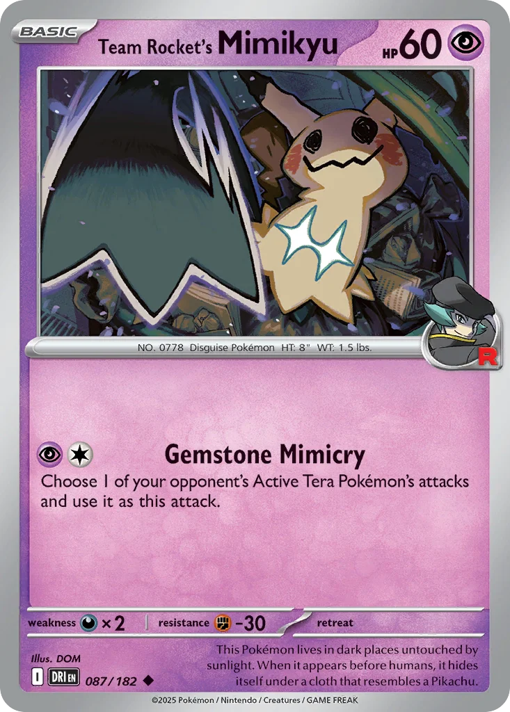 Team Rocket's Mimikyu 087/182 Uncommon