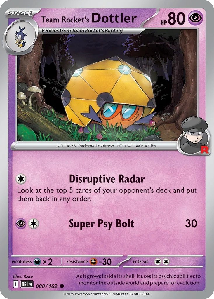 Team Rocket's Dottler 088/182 Common