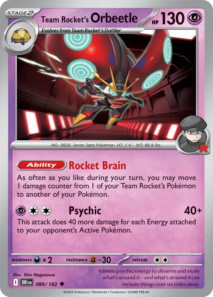 Team Rocket's Orbeetle 089/182 Uncommon