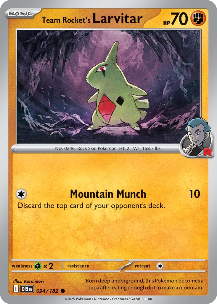 Team Rocket's Larvitar 094/182 Common