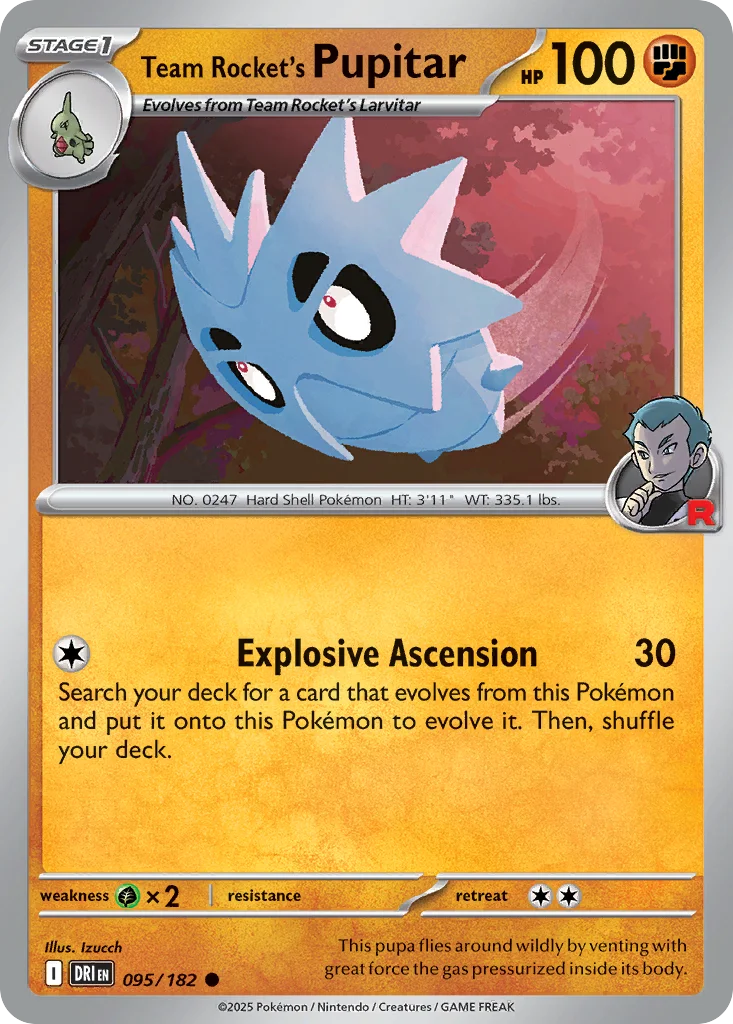 Team Rocket's Pupitar 095/182 Common