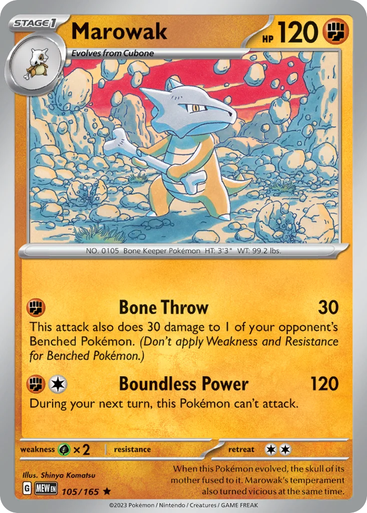 Marowak 105/165 Rare