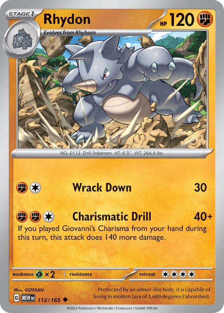 Rhydon 112/165 Uncommon