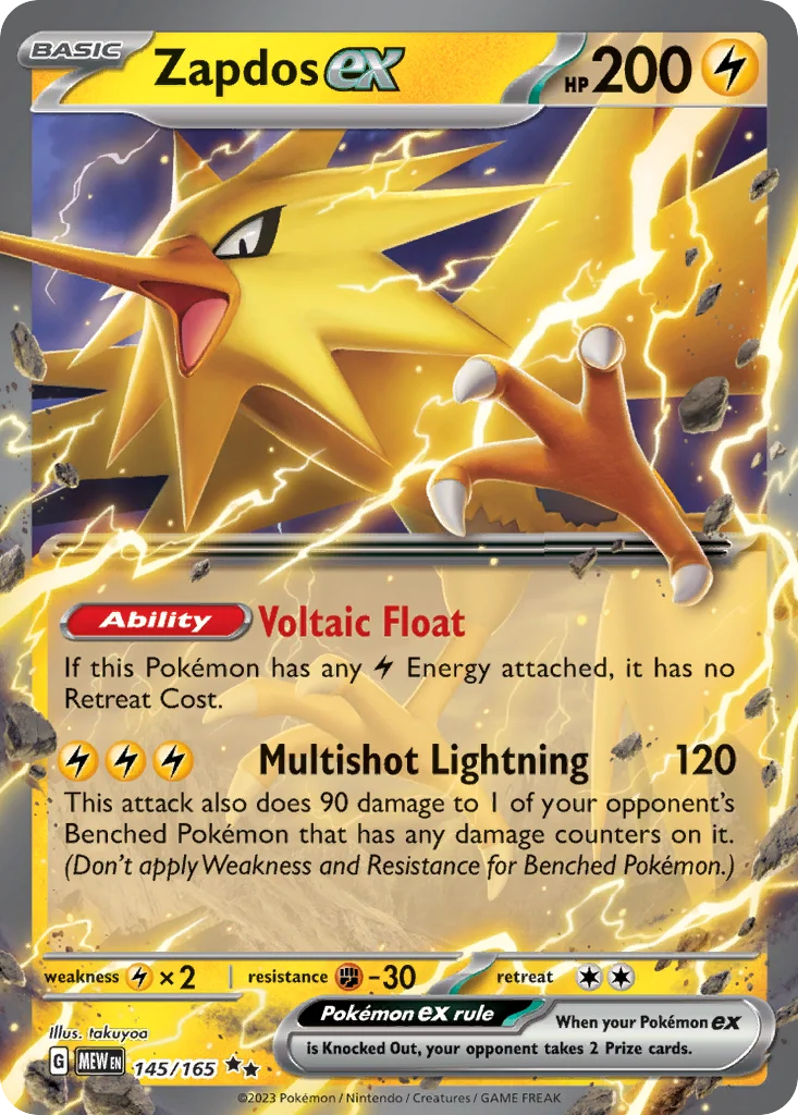 Zapdos ex 145/165 Double rare