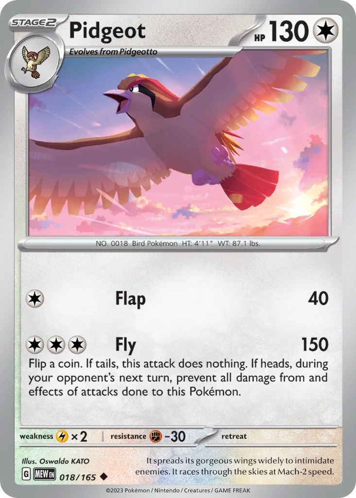 sv3pt5-18 Pidgeot 018/165 Uncommon