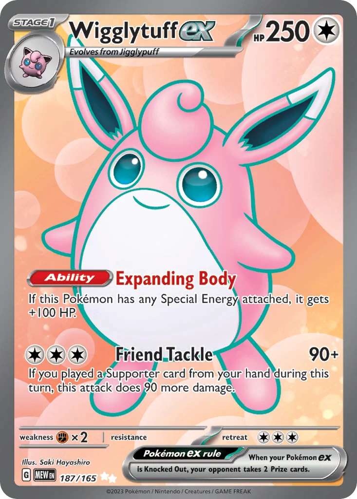 Wigglytuff ex 187/165 Ultra rare