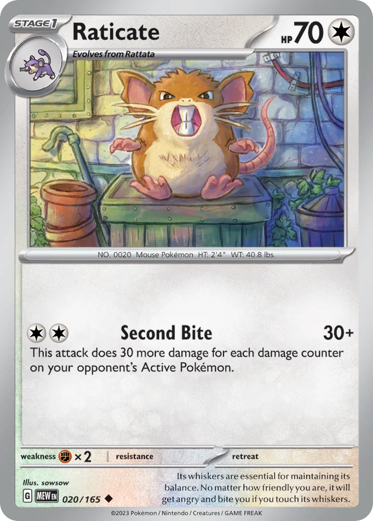 sv3pt5-20 Raticate 020/165 Uncommon