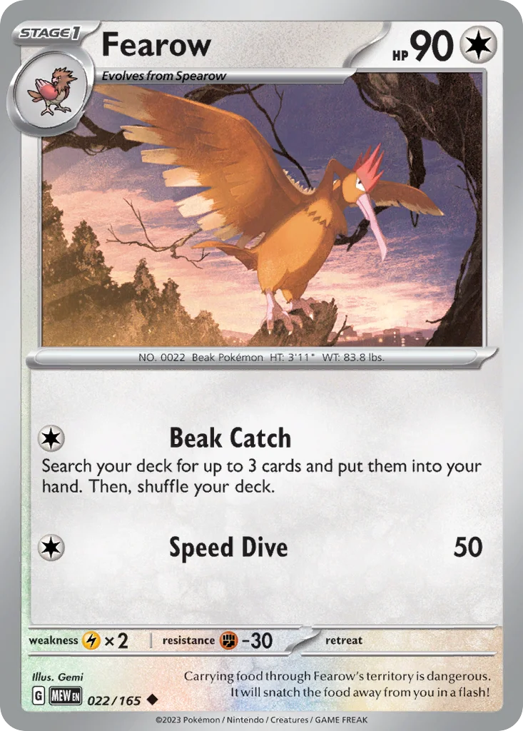 sv3pt5-22 Fearow 022/165 Uncommon