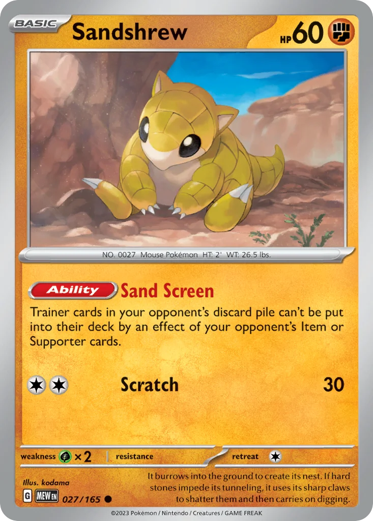 Sandshrew 027/165 Common