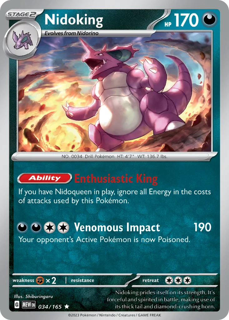 sv3pt5-34 Nidoking 034/165 Rare