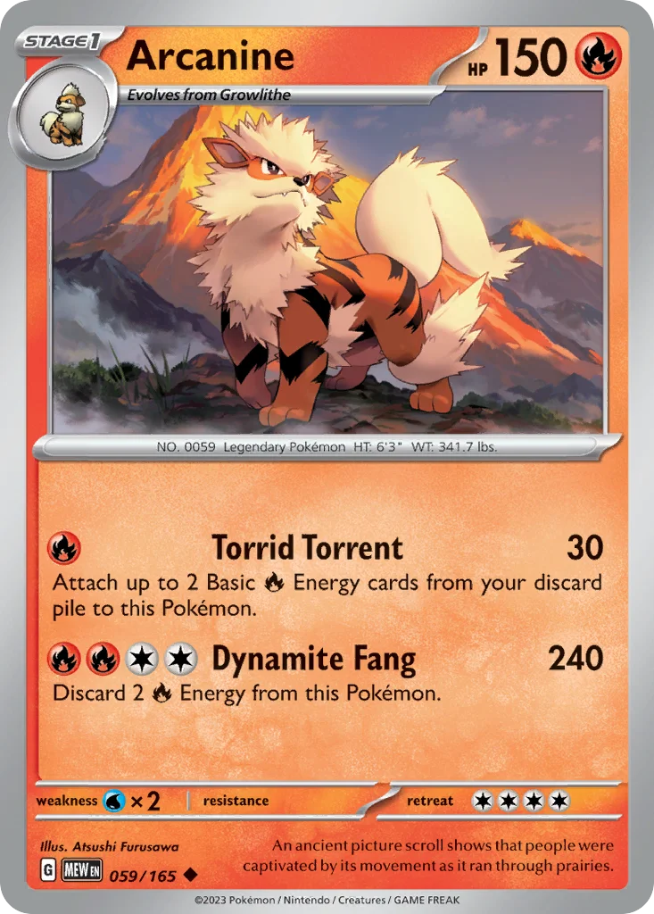 Arcanine 059/165 Uncommon