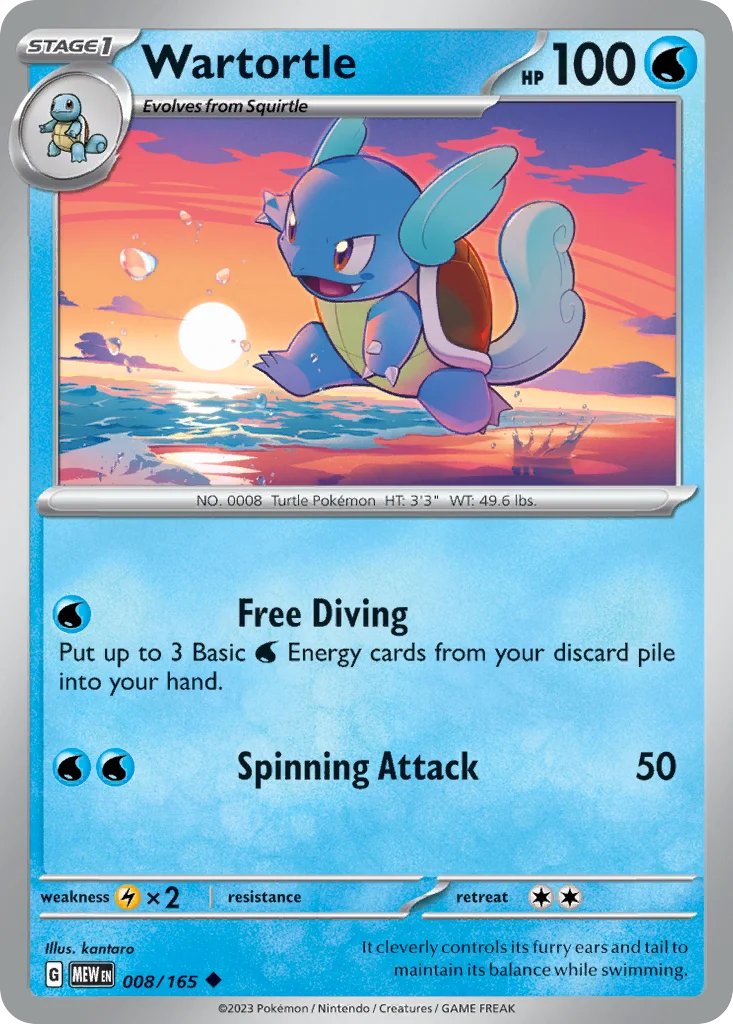 sv3pt5-8 Wartortle 008/165 Uncommon