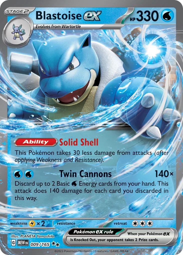 sv3pt5-9 Blastoise ex 009/165 Double rare