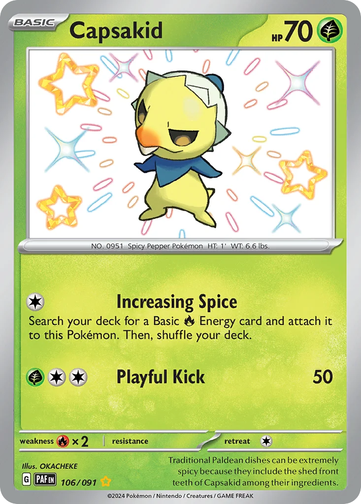 sv4pt5-106 Capsakid 106/091 Shiny rare