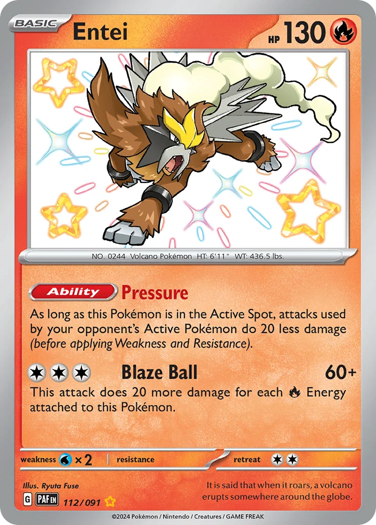 Entei 112/091 Shiny rare