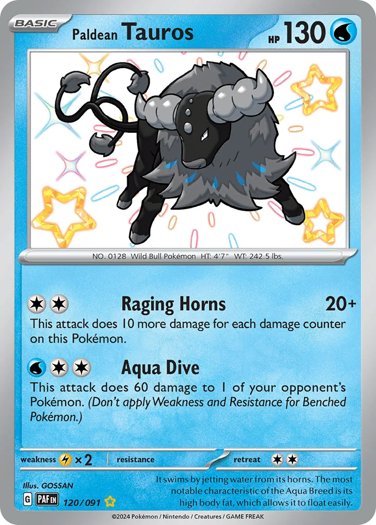 sv4pt5-120 Paldean Tauros 120/091 Shiny rare