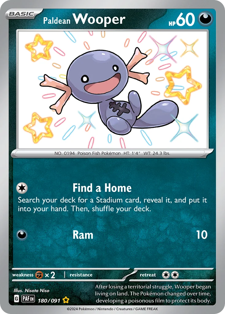 Paldean Wooper 180/091 Shiny rare