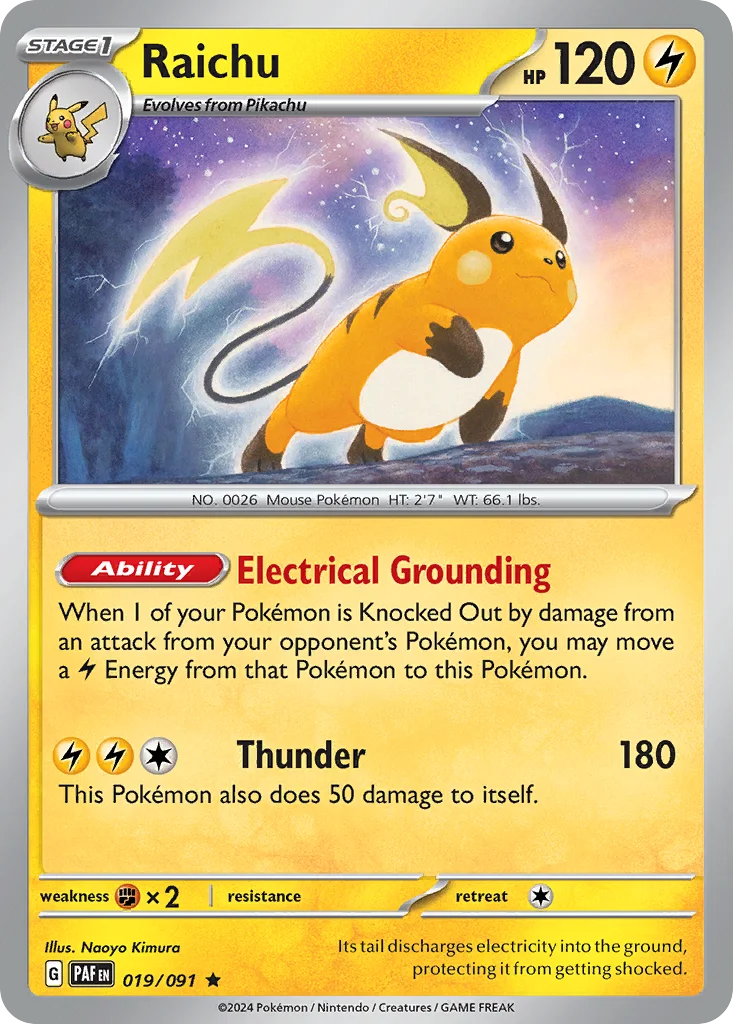 sv4pt5-19 Raichu 019/091 Rare