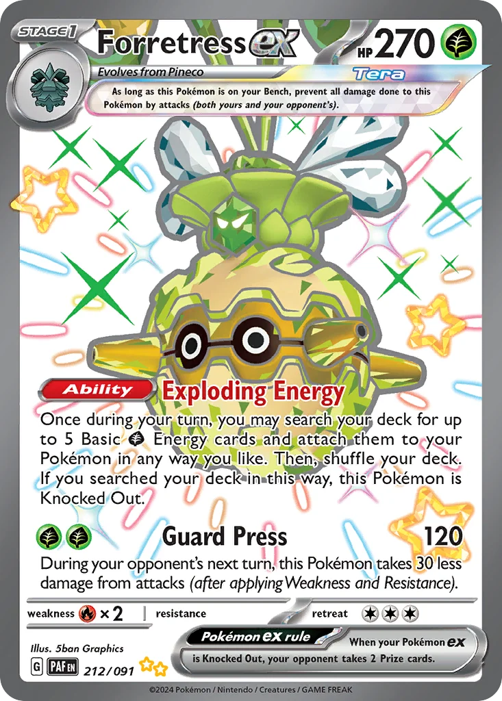 sv4pt5-212 Forretress ex 212/091 Shiny ultra rare