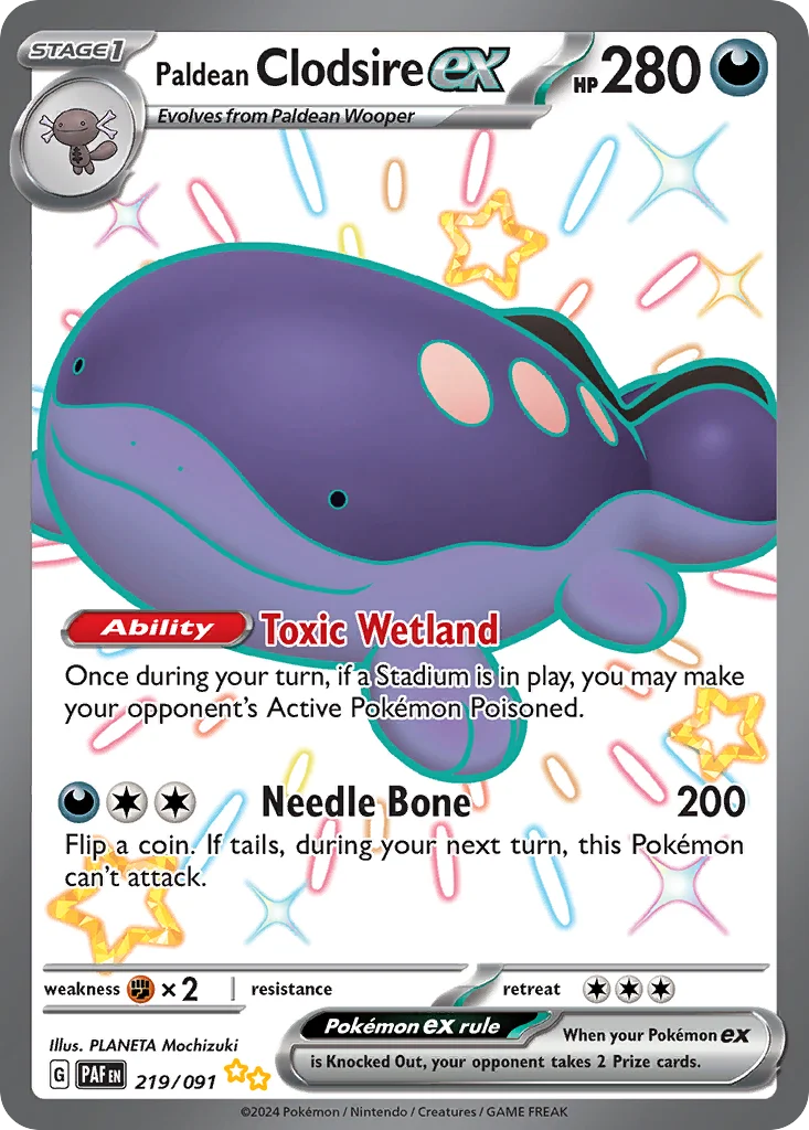 Paldean Clodsire ex 219/091 Shiny ultra rare
