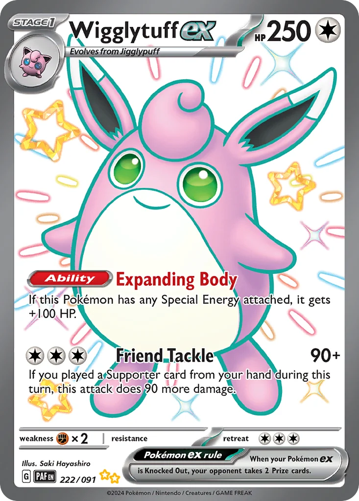 Wigglytuff ex 222/091 Shiny ultra rare