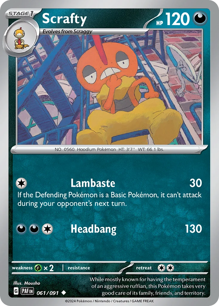 sv4pt5-61 Scrafty 061/091 Uncommon