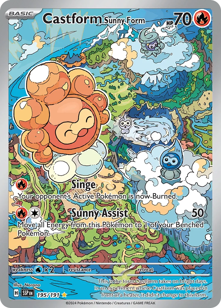 sv8-195 Castform Sunny Form 195/191 Illustration rare