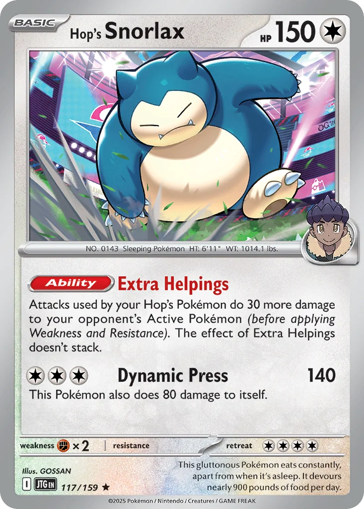 Hop's Snorlax 117/159 Rare
