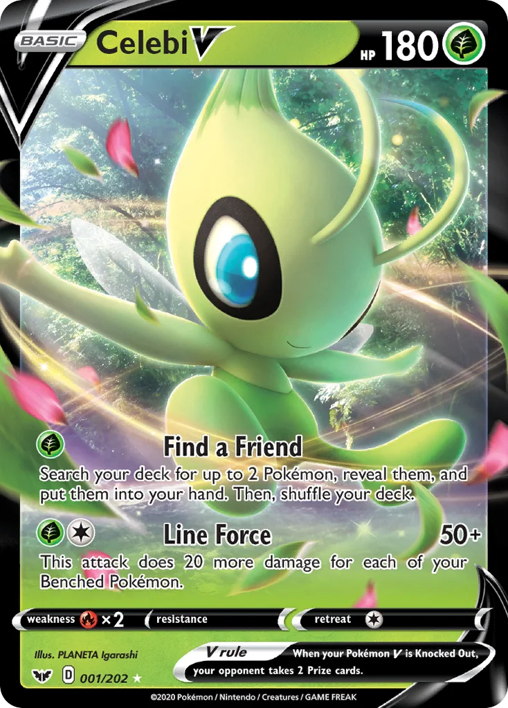 swsh1-1 Celebi V 001/202 Rare holo v
